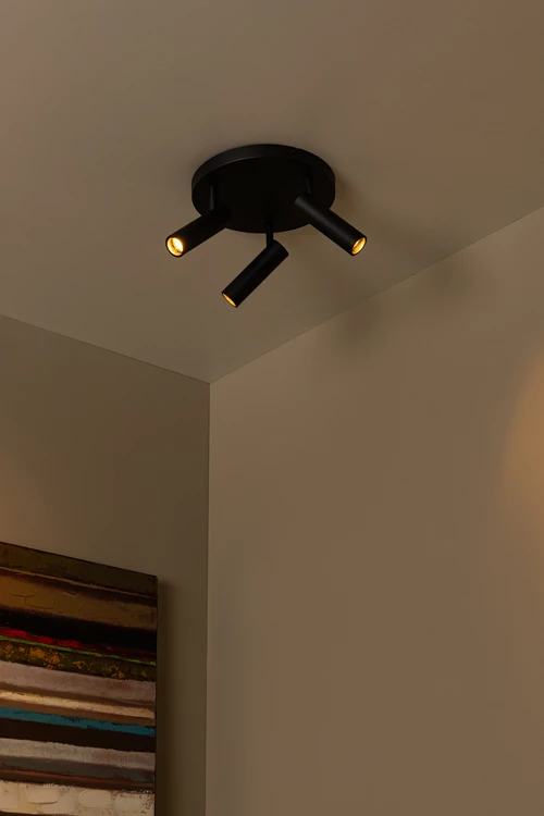 Lucide GRADO - Deckenstrahler - Ø 25 cm - 3xGU10 (MR11) - Schwarz - Atmosphäre 1